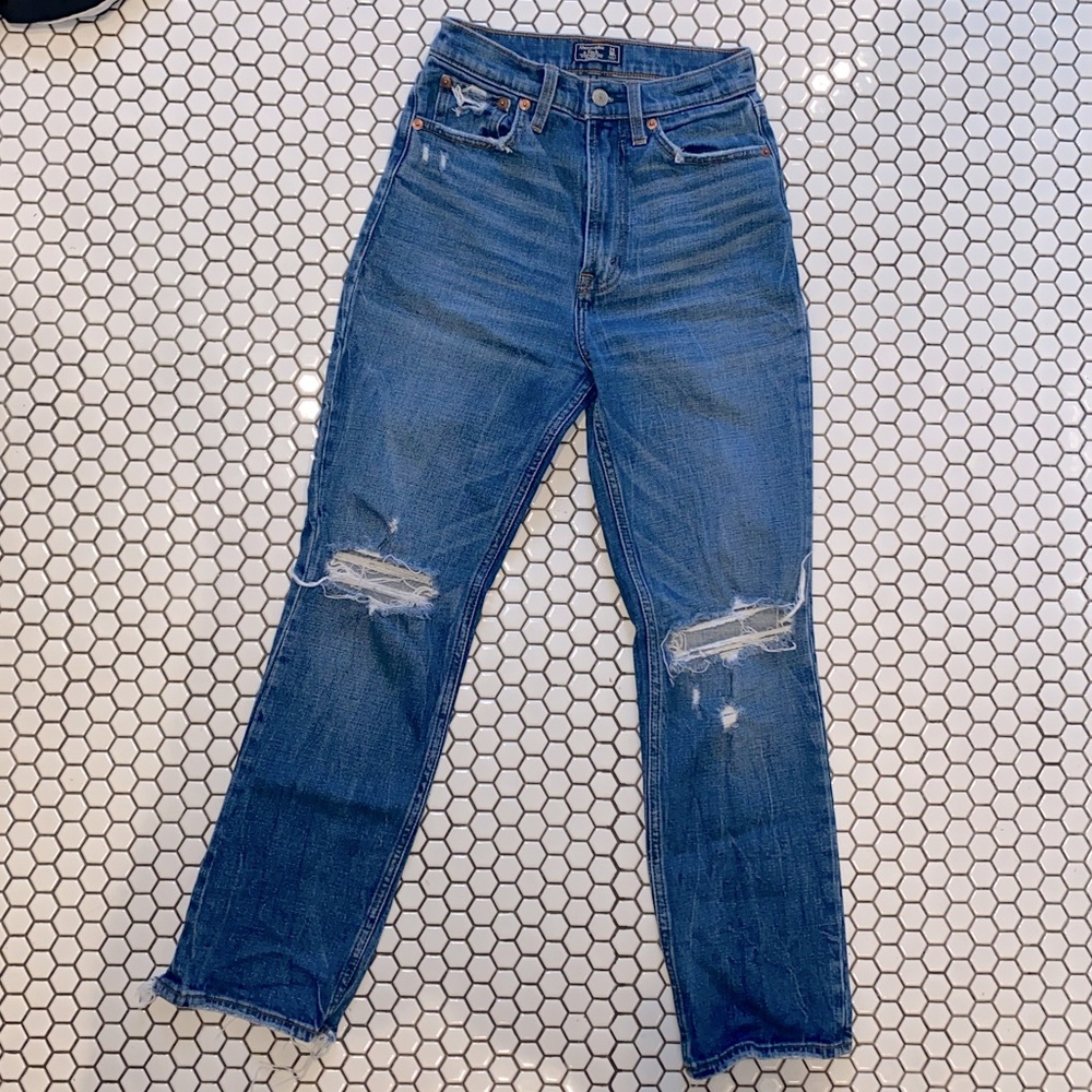 Women’s Abercrombie & Fitch Ultra High Rise, Straight Leg Jeans
